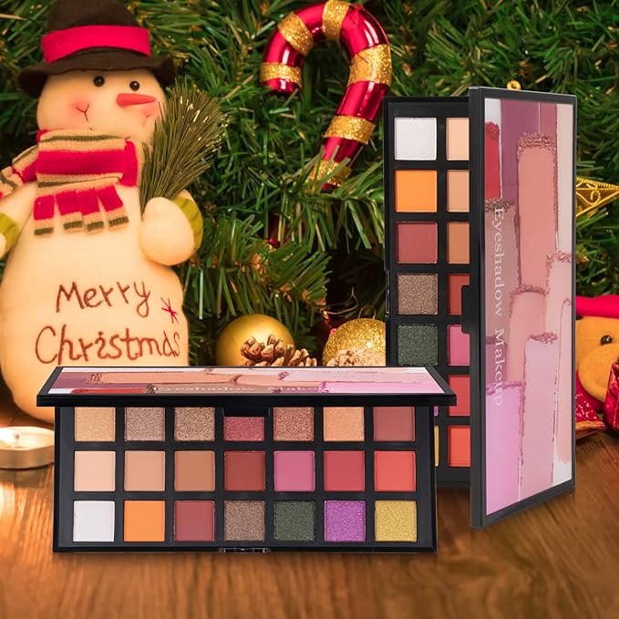 Matte Eyeshadow Palette, Nude Eyeshadow Palette Makeup Set, Matte Shimmer High Pigmented Blending Powder Velvet Texture Eye Shadow Kit-VivaGrace Women