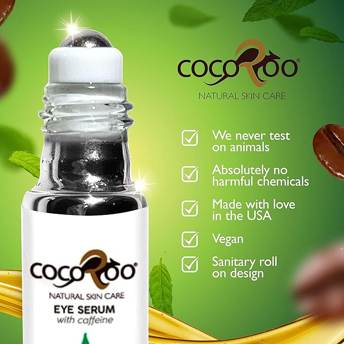 Caffeinated Eye Serum, Nutrient-Dense, 100% Pure, Natural & Vegan (Peppermint)-VivaGrace Women