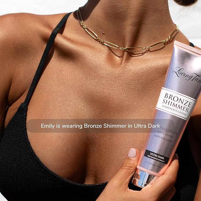 Loving Tan Bronze Shimmer Luminous Cream, Ultra Dark - Streak Free, Natural Looking, Instant Sunless Tanner - 6+ Self Tanning Applications per Tube, Cruelty Free - 4 FL Oz-VivaGrace Women