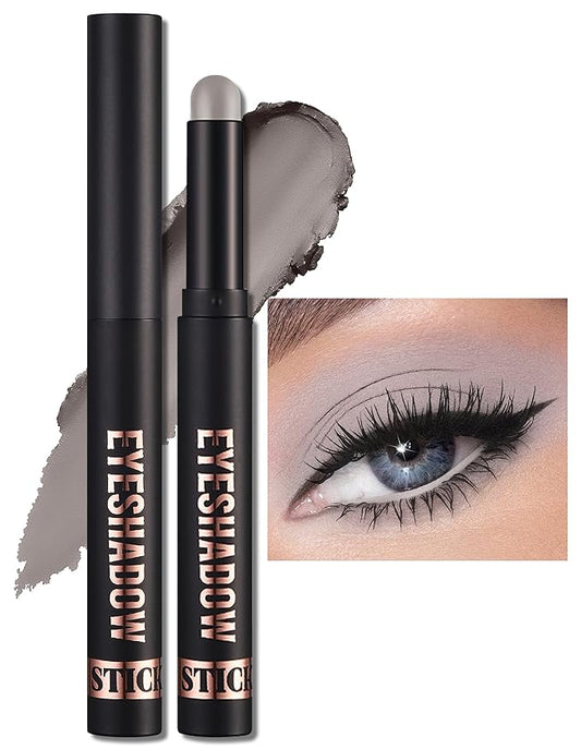 Erinde Waterproof Cream Eyeshadow Stick, Matte Nude Eye Shadow Sticks, Longwear Blendable High Pigmented, Neutral Eye Shadow Sticks Matte for Older Eyes, Smokey Eyeshadow Pencil Crayon, 21 Gray Brown-VivaGrace Women