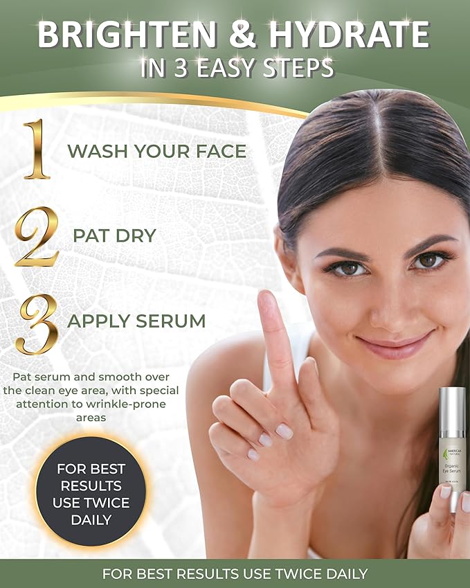 Blend Organic Eye Serum For Bags Under Eyes - Dark Eye Circle Remover with Eyebright Extract - Under Eye Serum For Dark Circles and Puffiness - Anti Aging Eye Cream For Women (0.5Oz)-VivaGrace Women
