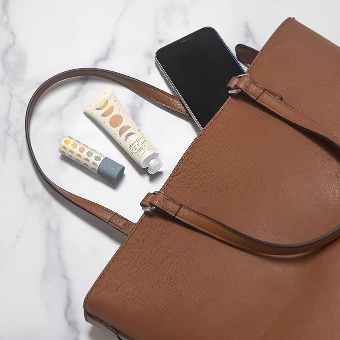 Studio Oh! Lip Balm & Hand Lotion Set - Travel-Size Toiletries, 2-Piece Gift Set - Moisturizing, Portable - Moon Phases-VivaGrace Women