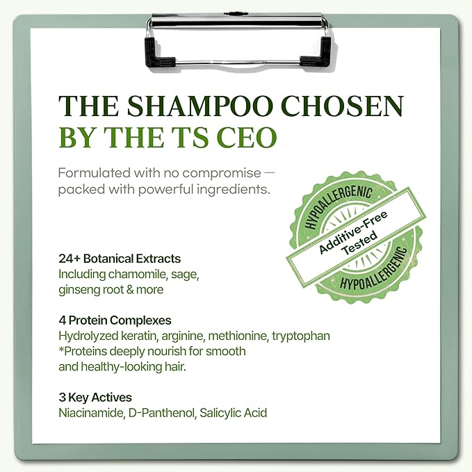 TS Natural All New TS Shampoo | Korean Shampoo for Sensitive Scalp | Hair & Scalp Care with Salicylic Acid and Natural Ingredients | Sulfate-Free Dandruff & Itchy Scalp Relief (16.9 Fl Oz / 500mL)-VivaGrace Women