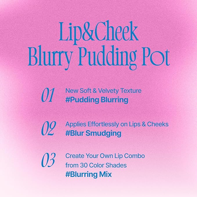Lip&Cheek Blurry Pudding Pot | Blushed Moment - Skirt | Makeup Blush, Buildable Lightweight, Multi-Use Soft Matte Finish | 5g-VivaGrace Women