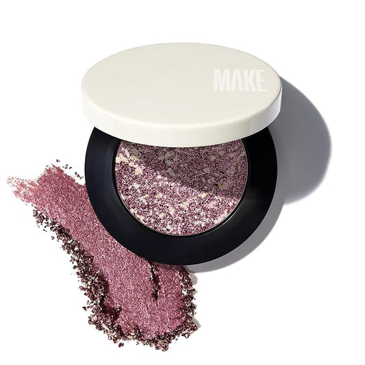 MAKE Beauty Multi-Chromatic Eye Shadow. Metal Reflecting Luminous Foil Finish Creamy, Buildable, Dimensional Long-wear, Crease-proof Powder Eyeshadow, Multichrome Shade - Purple Haze, Magenta-VivaGrace Women
