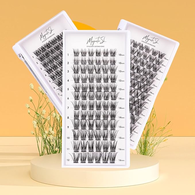 Cluster Lashes 72 Individual Lashes Clusters Eyelash Extensions False Eyelashes DIY Lash Extension Kit Reusable False Eyelashes Natural Look Mix 10-16mm C D Curl-DM06-VivaGrace Women