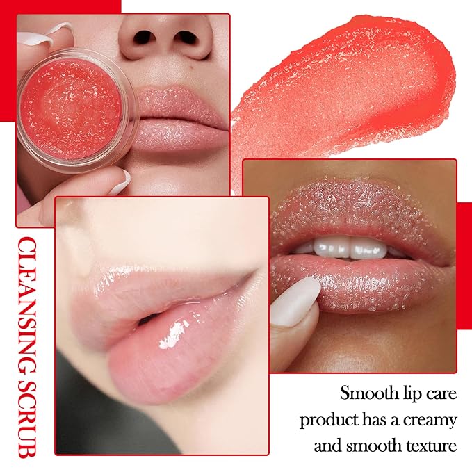 2PCS Strawberry & Orange Conditioning Lip Scrub Kit,Moisturizing Lip Sleeping Mask Long Lasting Hydrating Lip Scrubber Exfoliator Lip Care Products for Men & Women-VivaGrace Women