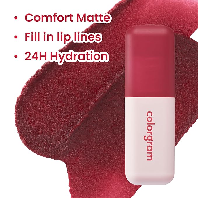 COLORGRAM NUDE BLUR TINT 04 CORAL LIT | Soft Velvet Matte Lip Stain & Cheek Tint | Lightweight Blurring Tint for a Smooth & Airbrushed Finish | 24H Hydration, Long-Lasting & Non-Sticky Formula-VivaGrace Women