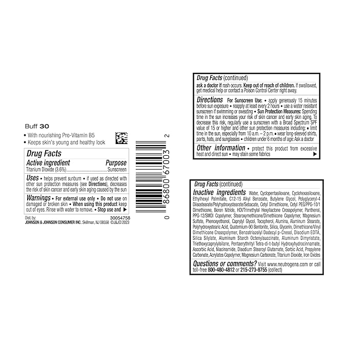 Neutrogena Healthy Skin Liquid Makeup Foundation with Broad Spectrum SPF 20 Sunscreen, Medium Coverage Foundation with Nourishing Pro-Vitamin B5, Buff 30, 1 fl. oz-VivaGrace Women