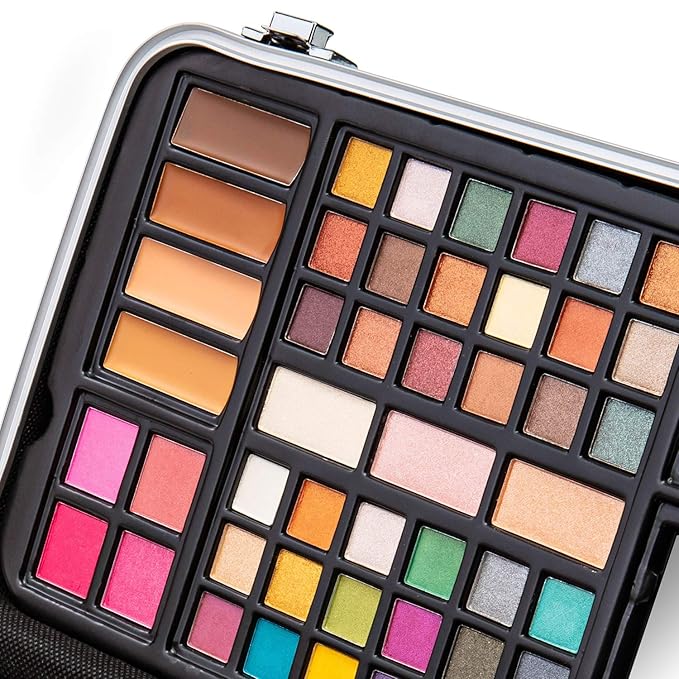 Makeup Kit Gift Set - 41 Eye Shadows, 7 Body Glitters, 1 Lip Liner Pencil, 1 Lipsticks, 4 Blushs, Eye liner pencil, 5 Concealers, 2 Lip Gloss, 5 Bronzers, Mirror-VivaGrace Women