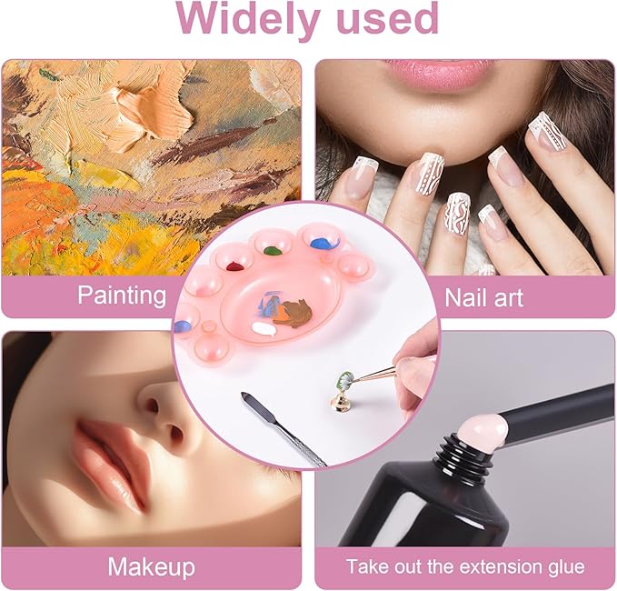 5Pcs ABS Makep Palette Nail Painting Palette with Stainless Steel Stirring Rod Nail Tool Set, Nail Art Polish Painting Mixed Color Palette-VivaGrace Women