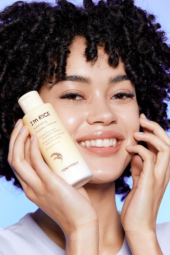 TONYMOLY I’m Rice Exfoliating Enzyme Cleanser – Rice Powder Face Wash & Papaya Enzyme Scrub, Gentle AHA Brightening Mask for Smooth Radiant Skin, 50g-VivaGrace Women