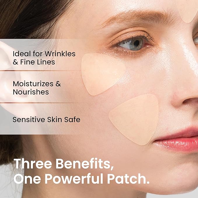 Advanced Wrinkle Patches 60ct Smile Line, Frown Line Wrinkle Patches for Facial Korean Skin Care Face Wrinkle Tape Invisible Overnight with Retinol & Collagen (Small (Face))-VivaGrace Women