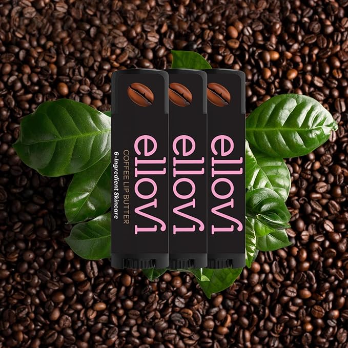 Natural Lip Butter Lip Balm - Coffee - Pure Enough to Eat - Made With Just 6 Vegan Ingredients - 100% Natural & Organic Moisturizing Lip Care for All Day Hydration (3-Pack)-VivaGrace Women