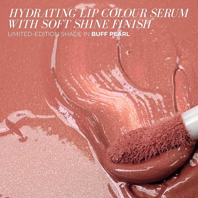 FITGLOW Beauty Lip Colour Serum | Hydrating Lip Gloss | Plumping Anti-Aging Lip Treatment | Natural Shine with Pomegranate Sterols & Collagen | Buildable Color for Dry Chapped Lips | Buff Pearl - 10g-VivaGrace Women