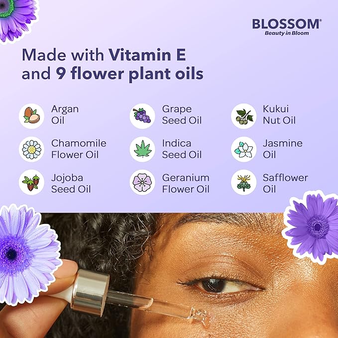 Blossom All Natural Organic Cruelty Free Moisturizing Eye Serum with Essential Oils, Infused with Real Flowers, Made in USA, 0.5 fl. oz., Fall Medley-VivaGrace Women