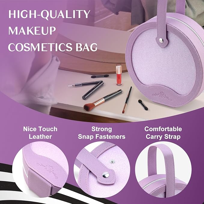 Color Nymph All In One Makeup Kit For Teens With Portable Cosmetics Bag, Multiple Makeups For Begginers As New Year,Birthday Gift Included 38-Colors Eyeshadows Lipglosses Brushes (Purple)-VivaGrace Women