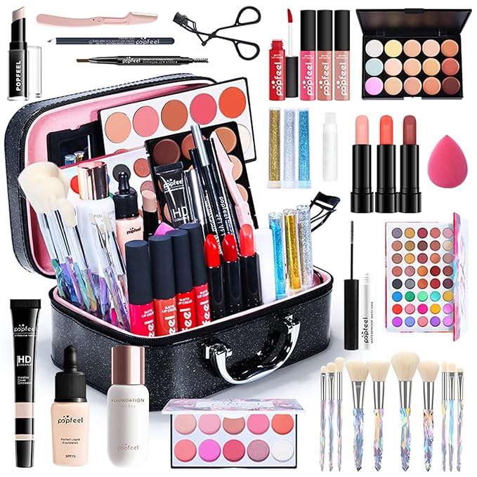 All-in-one Professional Makeup Set for Beginners or teen girls, Cosmetic-Gift for Women -Include Makeup Brush Set, Eyeshadow Palette, Eyebrow Pencil, Mascara, Concealer, Lip Gloss Set -014-VivaGrace Women