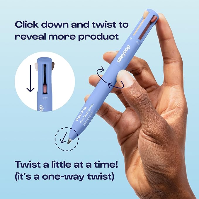 Alleyoop Pen Pal Touch-Up 4-in-1 Makeup Pen, Berry Busy (Medium - Deep) - Travel Make Up Set with Eyeliner, Brow Pencil, Highlighter & Lip Liner - High-Pigment Formula, Easy & Smooth Application-VivaGrace Women