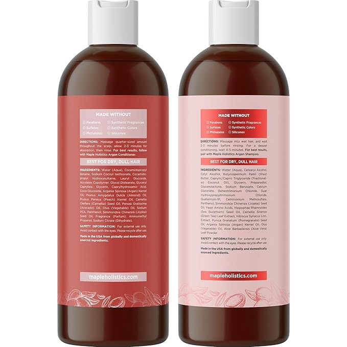 Argan Oil of Morocco Shampoo and Conditioner - Sulfate Free Shampoo and Conditioner Set for Color Treated Hair - Volumizing Shampoo and Conditioner for Men and Women for Curly Frizzy Dry Damaged Hair-VivaGrace Women