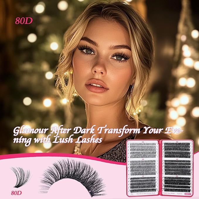 Lash Clusters 600PCS - Eyelash Clusters 20D+30D+40D+50D+60D+80D Wispy Individual Lashes D Curl Lash Extension 10-18MM Natural Lash Clusters DIY Cluster Eyelash Extensions for Beginners-VivaGrace Women