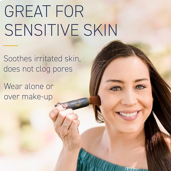Brush On Block Full Face Sun Protection Kit, Translucent Mineral Powdered Sunscreen & Protective Lip Oil SPF 30, Reef Friendly, FSA HSA Eligible-VivaGrace Women