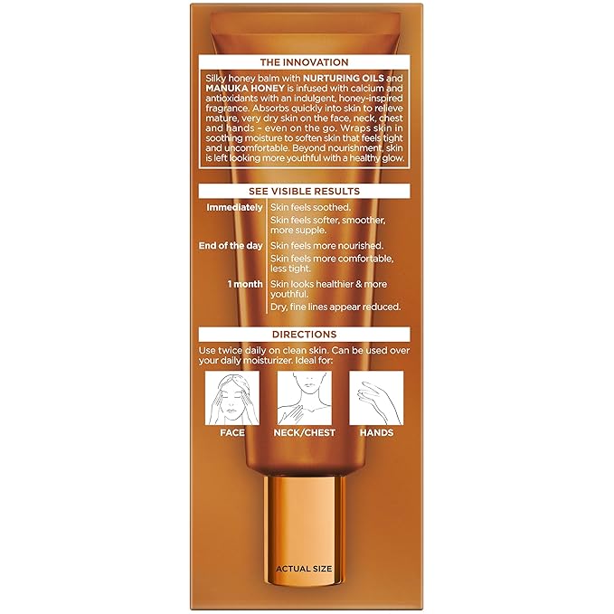L'Oreal Paris Skincare Age Perfect Hydra-Nutrition All-Over Balm with Manuka Honey Extract and Nurturing Oils, to Soothe and Rescue Dry Skin, Paraben Free, 1.7 oz.-VivaGrace Women