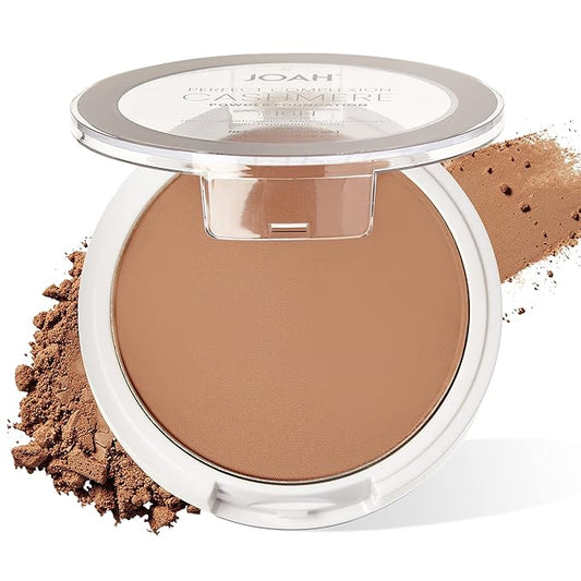 JOAH Perfect Complexion Cashmere Powder Foundation, Medium Face Coverage, Matte Finish, Korean Makeup, Compact Design For Oily & All Skin Types, 16 Hour Wear, Medium with Cool Undertones-VivaGrace Women
