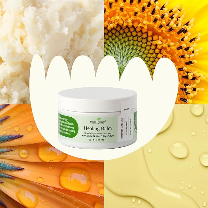 Plant Therapy Healing Balm 4 oz 100% Pure & Natural, Nutrient-Rich Botanical Formula, Soothing Ingredients: Shea Butter, Tamanu Oil, and Calendula Extract-VivaGrace Women