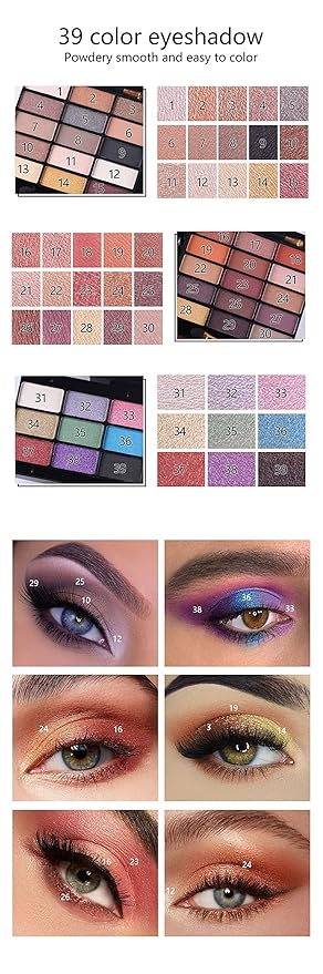 Professional All In One Makeup set, Cosmetic, Makeup kits for teenagers 14-16, Makeup kit for women full kit, Include Eyeshadow Palette Lipstick Eyebrow Pencil Brush(39 Color)-VivaGrace Women