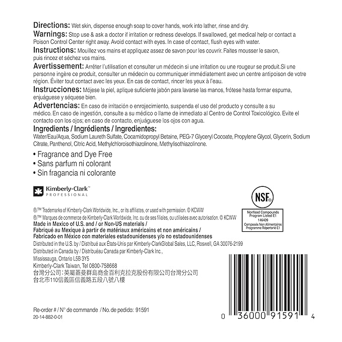 Scott Professional Green Certified Foam Hand Soap (91591), 1.2 L, Foaming, Clear, No Fragrance Added, Ecologo, NSF E-1 Rated, Automatic Refills (2 Bottles)