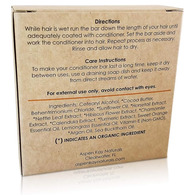 Aspen Kay Naturals Conditioner Bar, Lemongrass, 2.3 Ounce. Made With Natural & Organic Ingredients, All Hair Types including frizzy hair, Sulfate-Free, Cruelty-Free & Vegan-VivaGrace Women