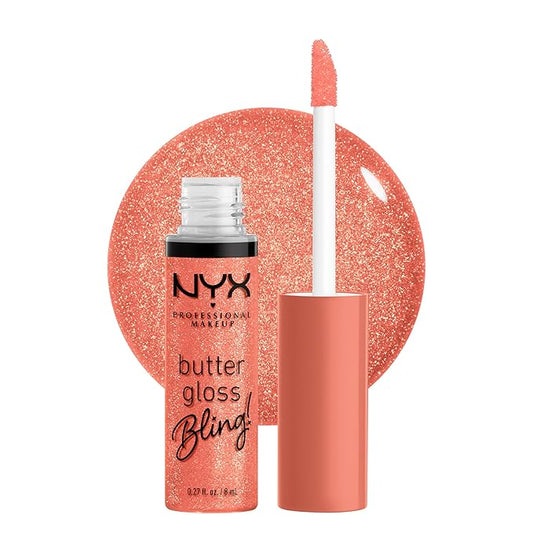 NYX PROFESSIONAL MAKEUP Butter Gloss Bling Lip Gloss, Non Sticky and Shiny Vegan Lip Makeup - Dripped Out-VivaGrace Women
