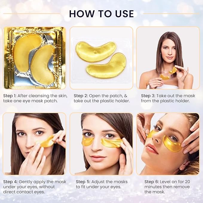 Eye Mask Under Eye Patches for Puffy Eyes & Dark Circles 20 Pairs Eye Gels Pads Reduce Wrinkles Treatments - Eye Bags Refresh Your Skin-VivaGrace Women