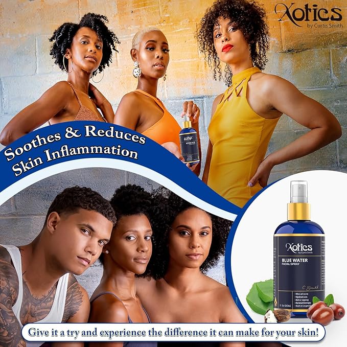 Xotics Blue Water Facial Spray - 8oz - Hydrating Face Mist with Aloe Vera - Refreshing Toner for Men & Women, Aftershave, Daily Moisturizing Splash for All Skin Types-VivaGrace Women