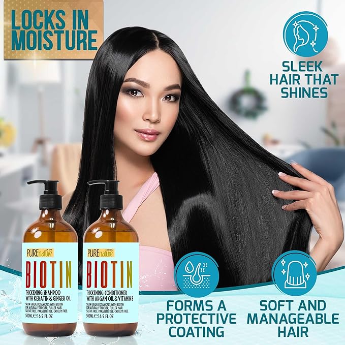 Biotin Shampoo and Conditioner Set - Volume Boosting Formula for Men and Women to Help Thinning Hair - Sulfate and Paraben Free with Thickening Properties - Volumizing Products to Improve Fullness-VivaGrace Women