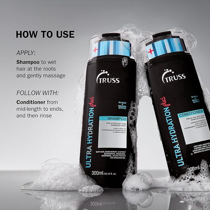 TRUSS Ultra Hydration PLUS Shampoo - For Color and Chemical Treated Hair - Restores Elasticity, Revitalizes, Adds Body & Shine to All Hair Types & Textures-VivaGrace Women