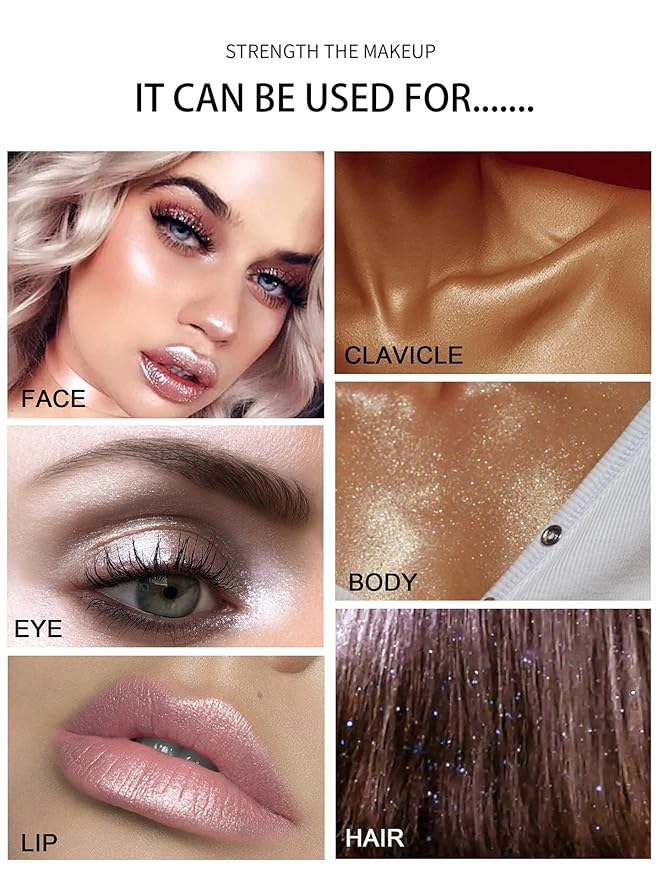 Polvo De Hadas Fairy Dust Highlight Patting Powder - Full Body Contouring and Clavicle Pearlescent Patting Powder for Face and Eye, Christmas Sparkling Body Glitter (#02 Fairy Pink)