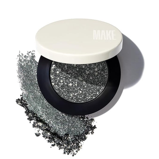 MAKE Beauty Multi-Chromatic Eye Shadow. Metal Reflecting Luminous Foil Finish Creamy, Buildable, Dimensional Long-wear, Crease-proof Powder Eyeshadow, Multichrome Shade - Stardust, Emerald Green-VivaGrace Women