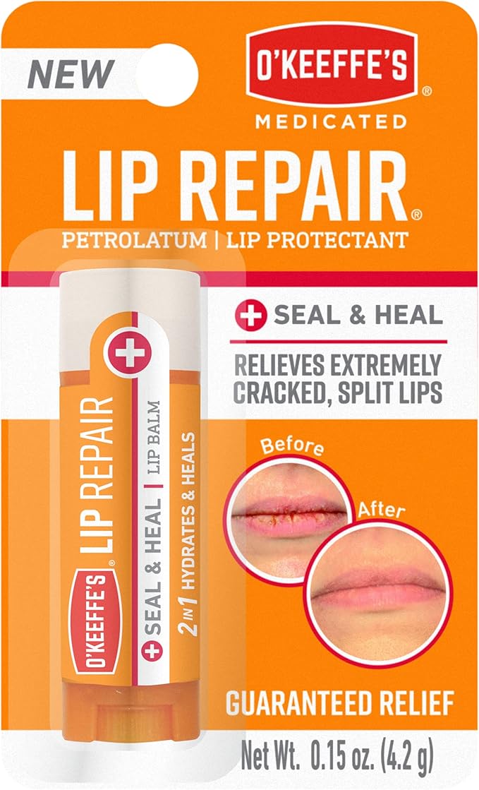 O'Keeffe's Medicated Lip Repair Seal & Heal Lip Protectant, Stick, (Pack of 2)-VivaGrace Women