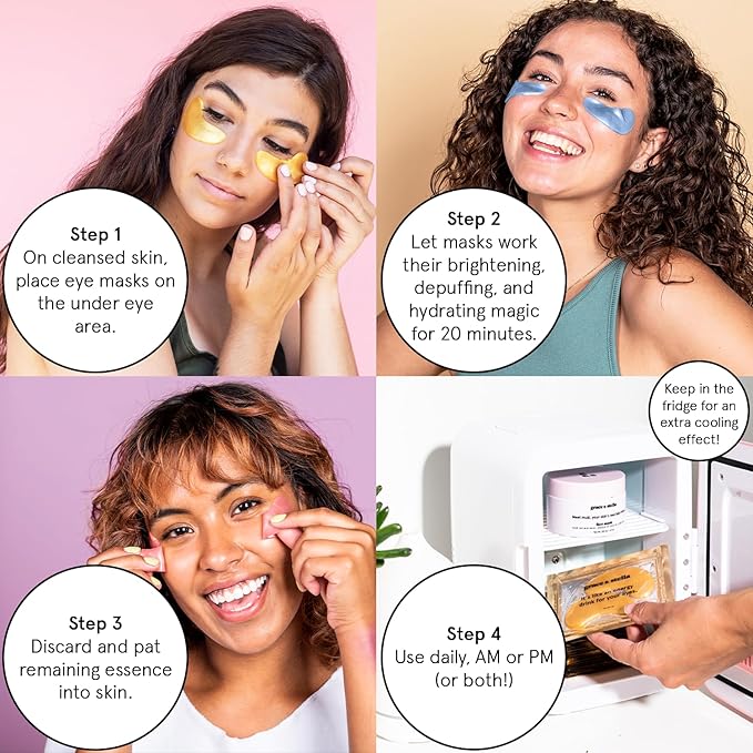 grace & stella Under Eye Patches (12 pairs) Eye Masks for Dark Circles and Puffiness - Birthday Gifts for Women, Bachelorette Party Favors, Bridesmaid Proposal Gifts, Self Care, Spa, Relaxation, Vegan-VivaGrace Women