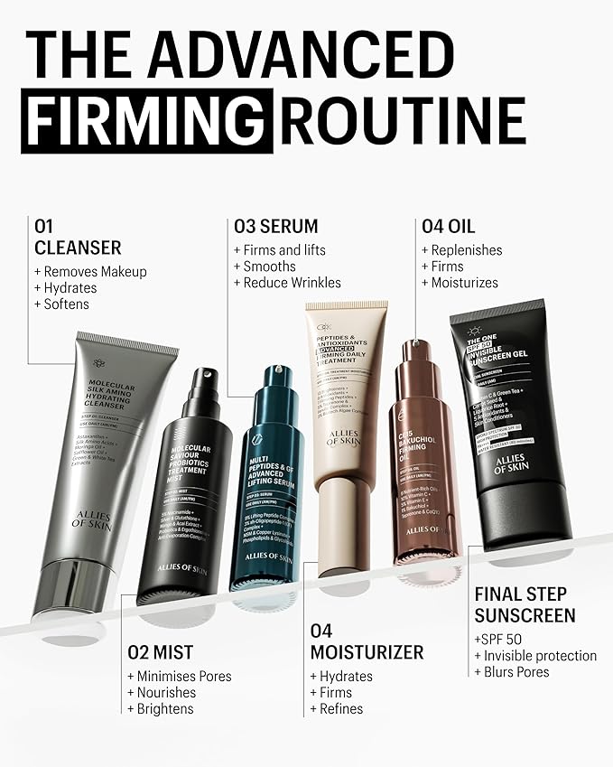 Allies of Skin Multi Peptides & Growth Factor Collagen Boosting Face Serum | Skin Tightening Anti-Aging Complex with 9% Peptides| Firms Sagging Skin & Visibly Reduces Wrinkles (1 oz)-VivaGrace Women