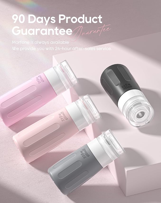 Morfone 16 Pack Silicone Travel Bottles Set for Toiletries TSA Approved Travel Containers Leakproof Squeezable Refillable Accessories 2oz 3oz for Shampoo Conditioner Lotion Liquids (Black Pink)-VivaGrace Women