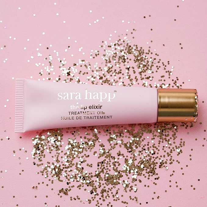 Sara Happ The Lip Elixir: Hydrating Lip Treatment Oil for Lips: Refine Fine Lines & Reduce Signs of Aging, Rejuvenating, Moisturizing with Jojoba Oil & Hyaluronic Acid, 0.45 oz.-VivaGrace Women