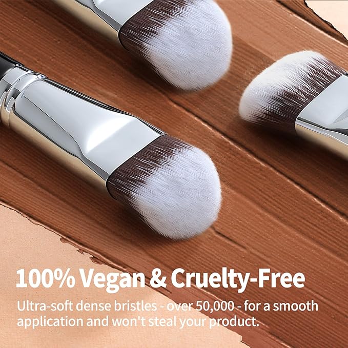 Foundation Brush, EIGSHOW Pro Slanted Brushes Angled Bristles Mask Kabuki Face Brush Perfect for Powder Liquid Cream Buffing Blending (F625)-VivaGrace Women