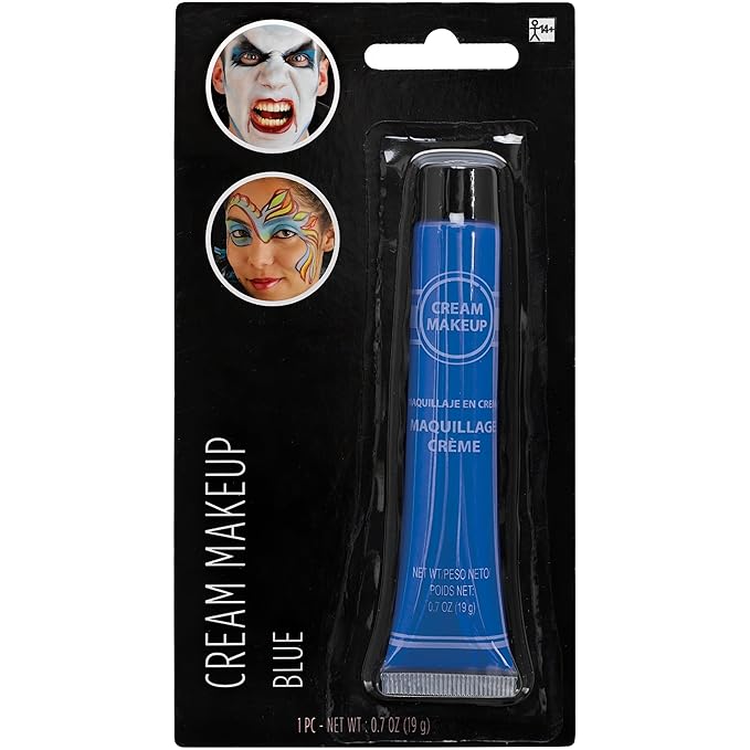 Blue Cream Makeup Tube - 0.7 oz. (Pack of 1) - Vibrant Color & Pigmented Perfect for Festive & Creative Looks-VivaGrace Women