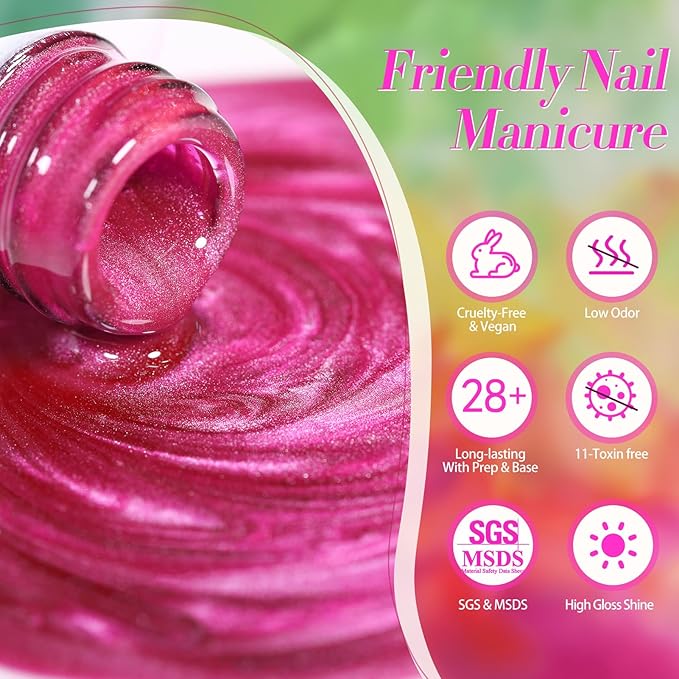 Born Pretty Cat Magnetic Eye Gel Nail Polish Neon Glazed Glass Crystal Magnetic Gel Spring Summer Yellow Green Pink Blue Purple Translucent Gel Polish Set Manicure Nail Art DIY at Home-VivaGrace Women