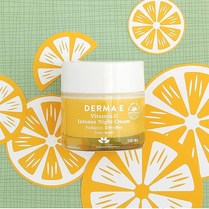 DERMA-E Vitamin C Intense Night Cream – Brightening and Hydrating Facial Skin Renewing Cream – Anti-Aging Overnight Facial Moisturizer, 2 oz-VivaGrace Women