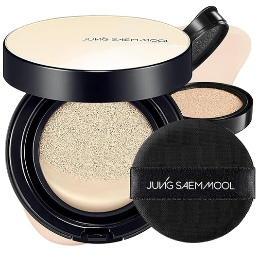JUNG SAEM MOOL Essential Skin Nuder Cushion 01 Fair 0.98 Fl Oz, Refill Included, SPF 50 Broad Spectrum, Natural Radiant Finish, Lightweight Hydrating Coverage, Korean Cushion Foundation Makeup-VivaGrace Women
