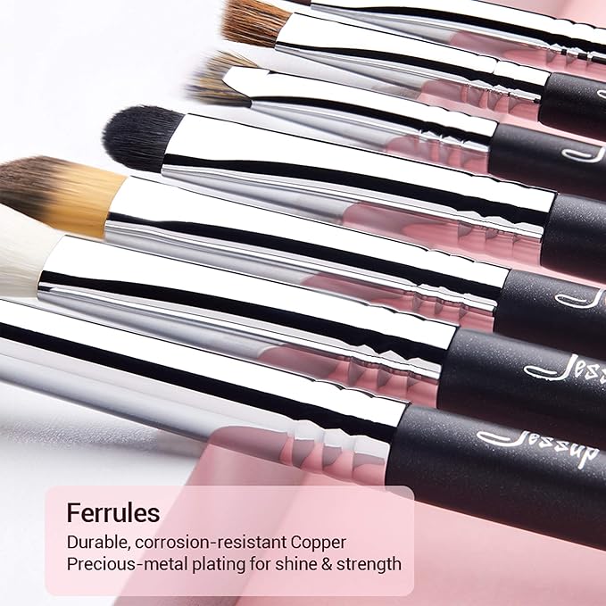 Jessup Eye Makeup Brushes 10 pcs, Premium Synthetic Eyeshadow Blending Concealer Eyebrow Eyeliner Brush Set T315-VivaGrace Women
